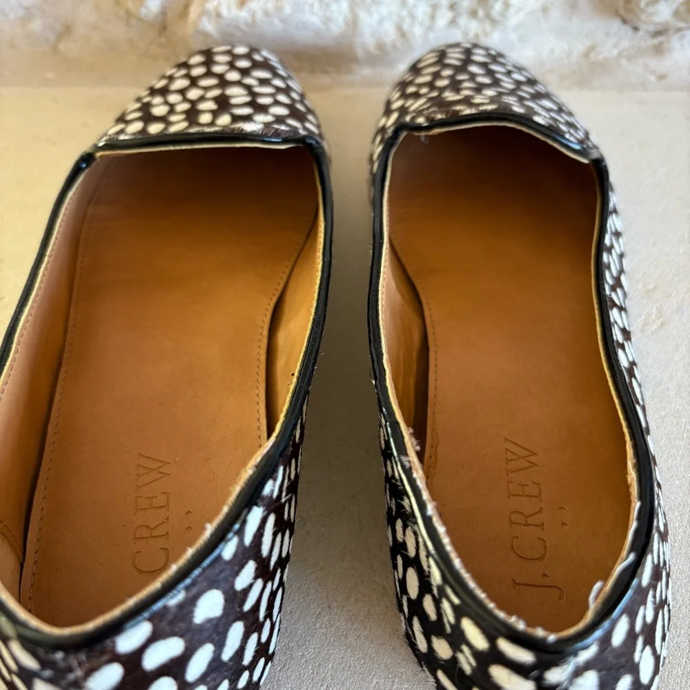 J. Crew Cora Calf Hair Loafers Flats Driving Driving Moccasins - Picture 5 of 8